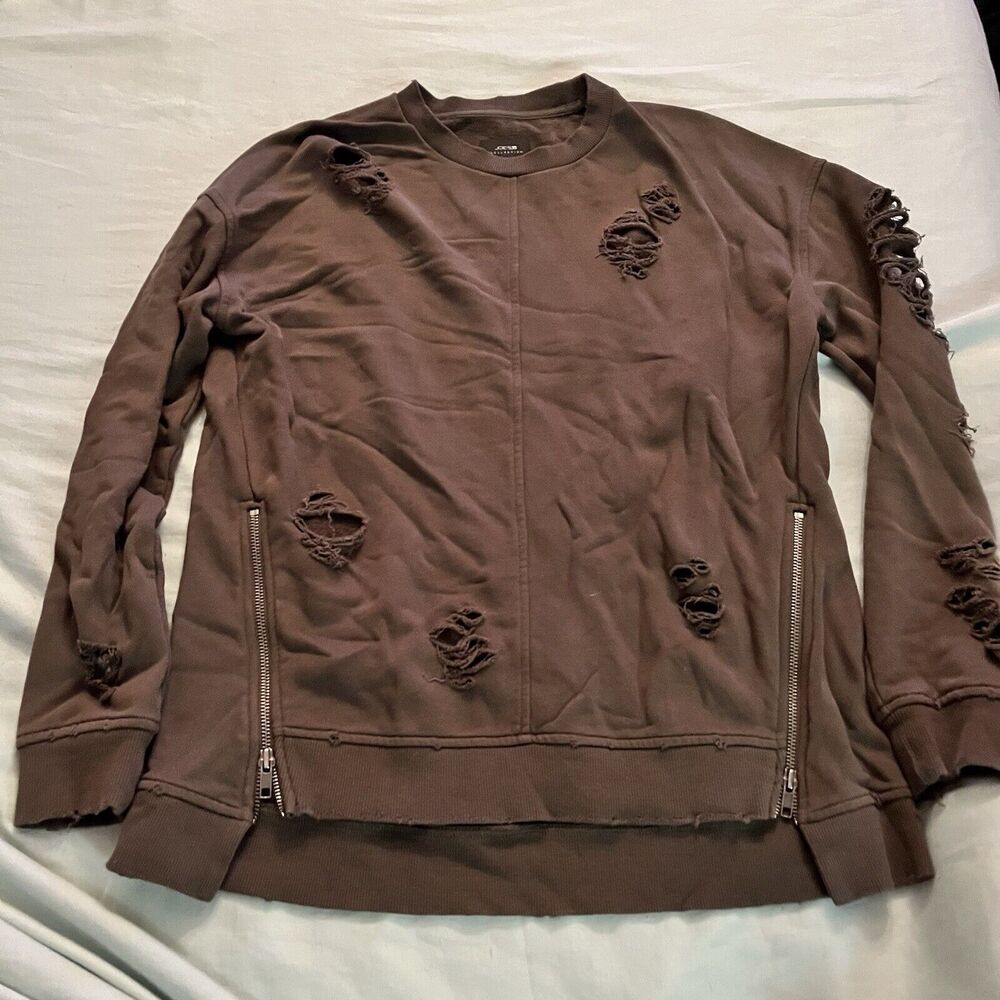 Joe’s Collection Oversized Distressed Sweater Women’s Size Small Brown